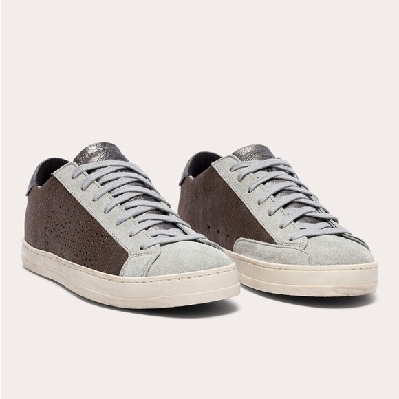 P448 John Roccia Low Top Sneakers, Brown Size 40 New in Box - Picture 2 of 11